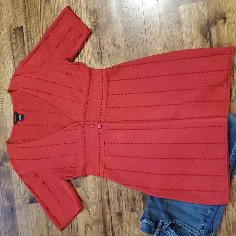Womens Madison Studio long red cardican size L